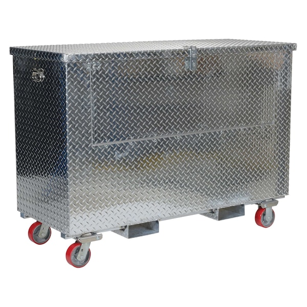 Vestil Portable Tool Box, Aluminum, 61" W x 26" D x 45" H, Added Fork Pockets, Fold Down Front & Casters APTS-3660-CF-FD - main